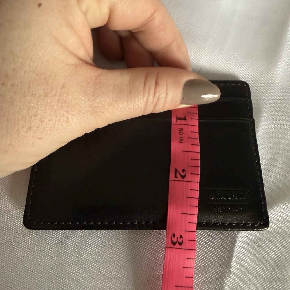 VINTAGE COACH WATER BUFFALO LEATHER SLIM BLACK CARD CASE WALLET 4664 - Picture 8 of 8